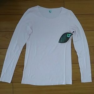 B the reason long sleeve t shirt women light pink